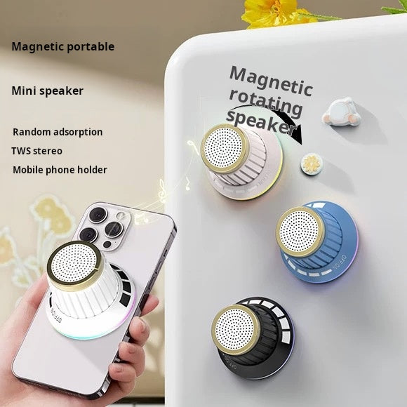New Magnetic Detachable Knob High-Fidelity Bluetooth Speaker with Colorful Lights, Wireless Mini Portable Audio System