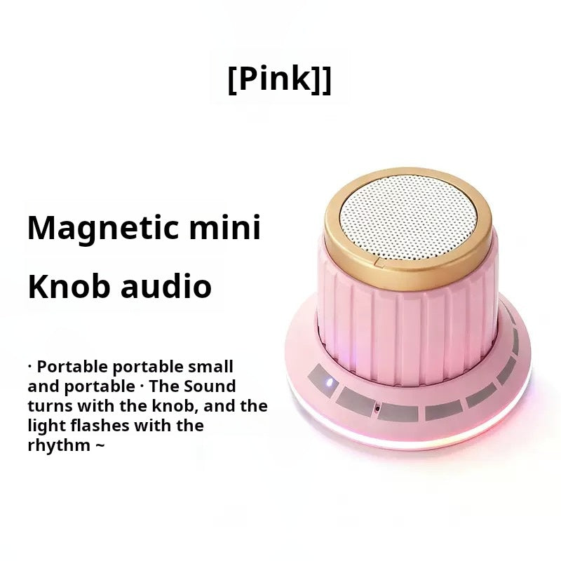New Magnetic Detachable Knob High-Fidelity Bluetooth Speaker with Colorful Lights, Wireless Mini Portable Audio System