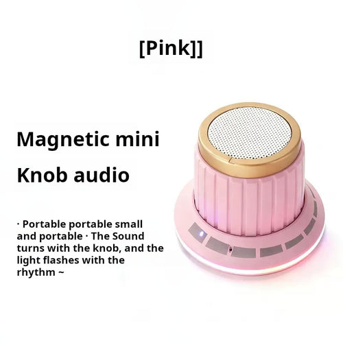 New Magnetic Detachable Knob High-Fidelity Bluetooth Speaker with Colorful Lights, Wireless Mini Portable Audio System